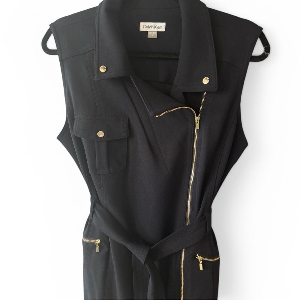 Calvin Klein Black Dress with Branded Ribbon Detail - Picture 9 of 16